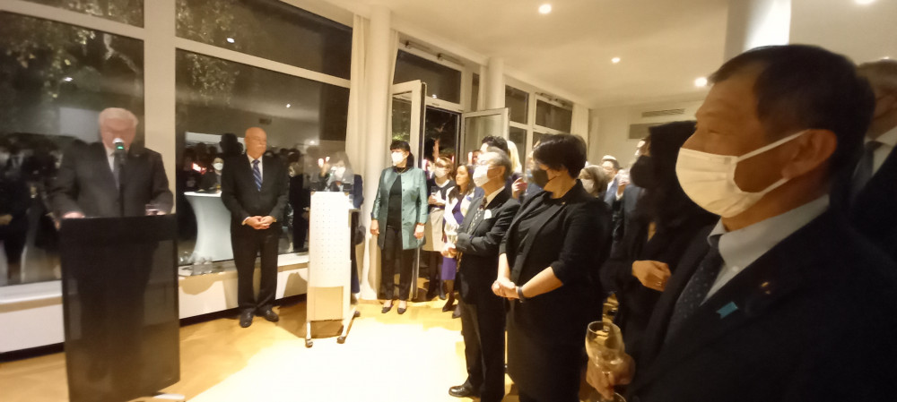 ドイツのフランク=ヴァルター・シュタインマイヤー大統領の歓迎レセプションがドイツ大使公邸で行われ、出席しました。