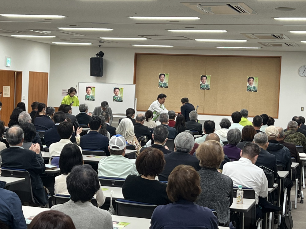 兵庫県議選の岸口みのる候補の応援に行きました。