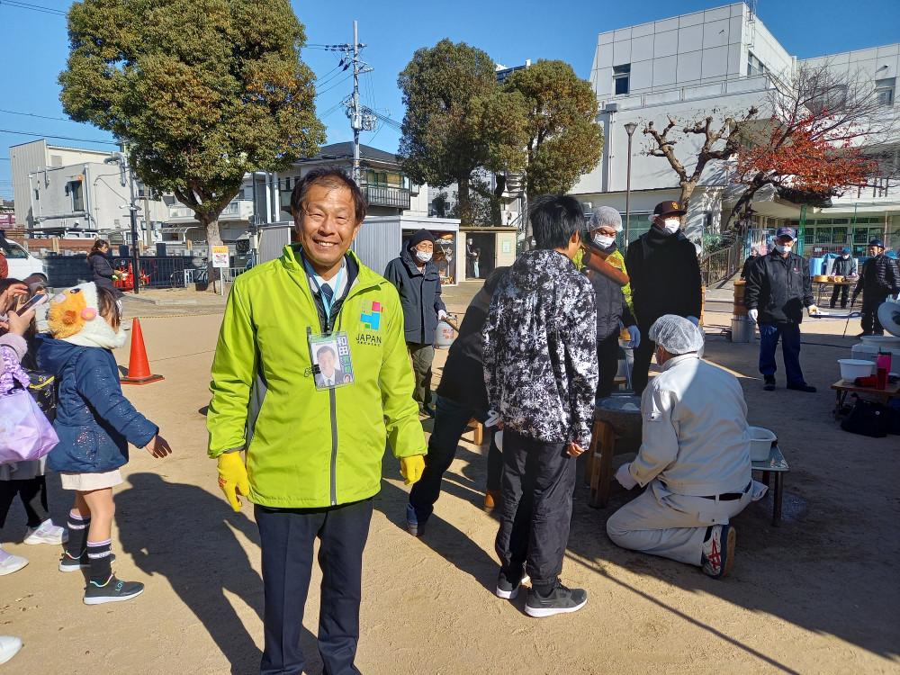 地域の餅つき大会にて