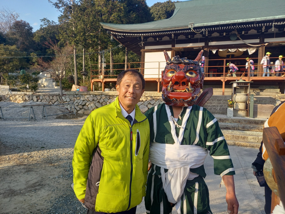 垂水区多聞寺の「鬼追い」行事に参加いたしました。