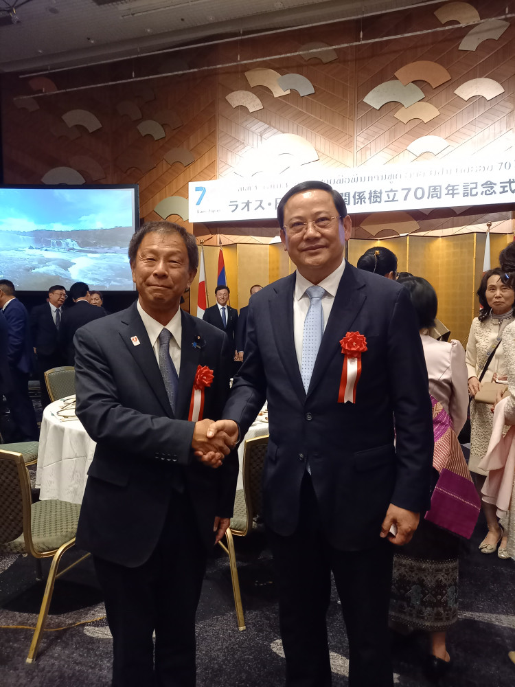 日本ラオス外交関係樹立70周年の記念式典に出席いたしました。