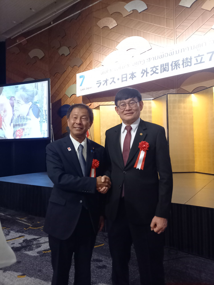 日本ラオス外交関係樹立70周年の記念式典に出席いたしました。